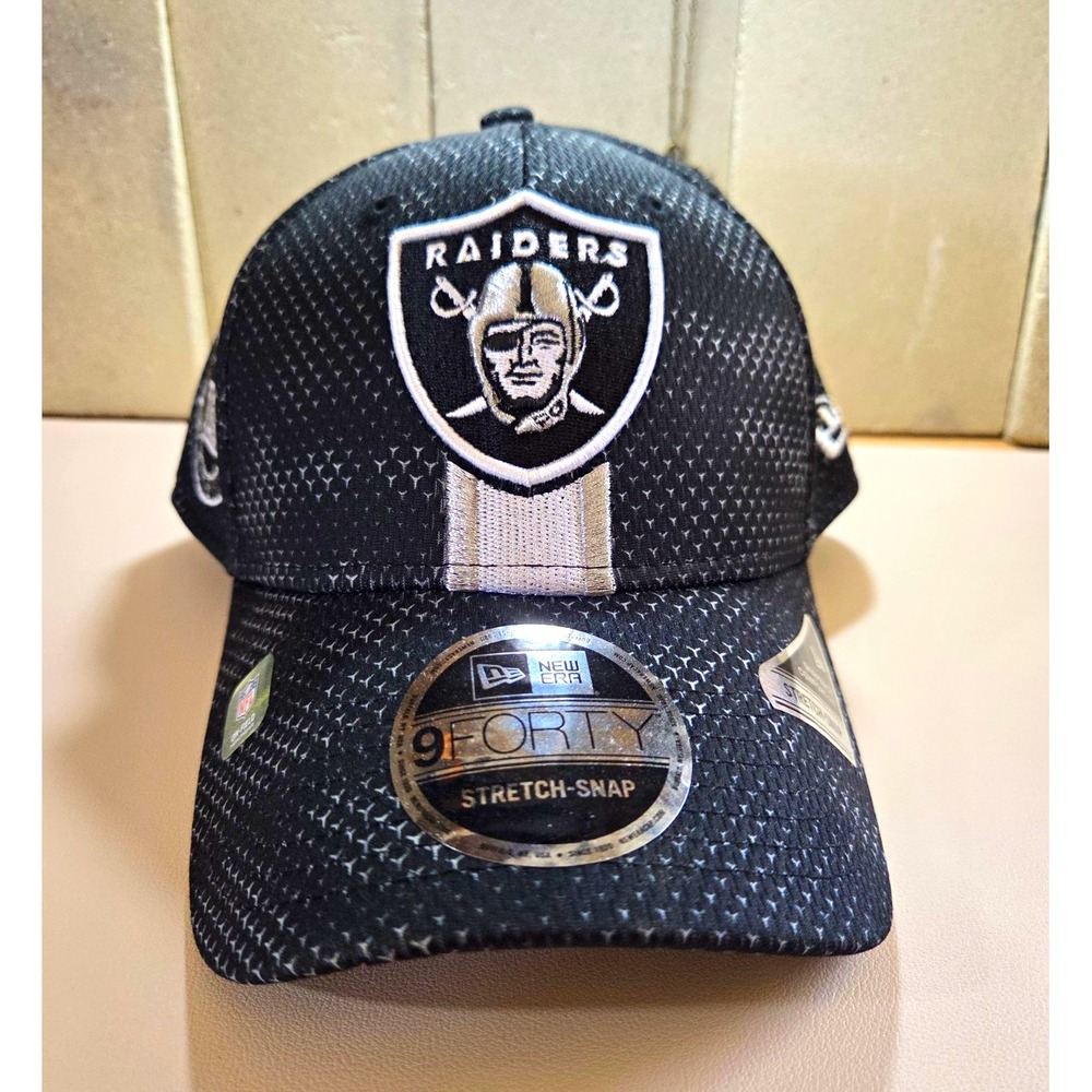 Las Vegas Raiders New Era 9FORTY Stretch-Snap 2024 Sideline NFL Hat 60550146 NWT